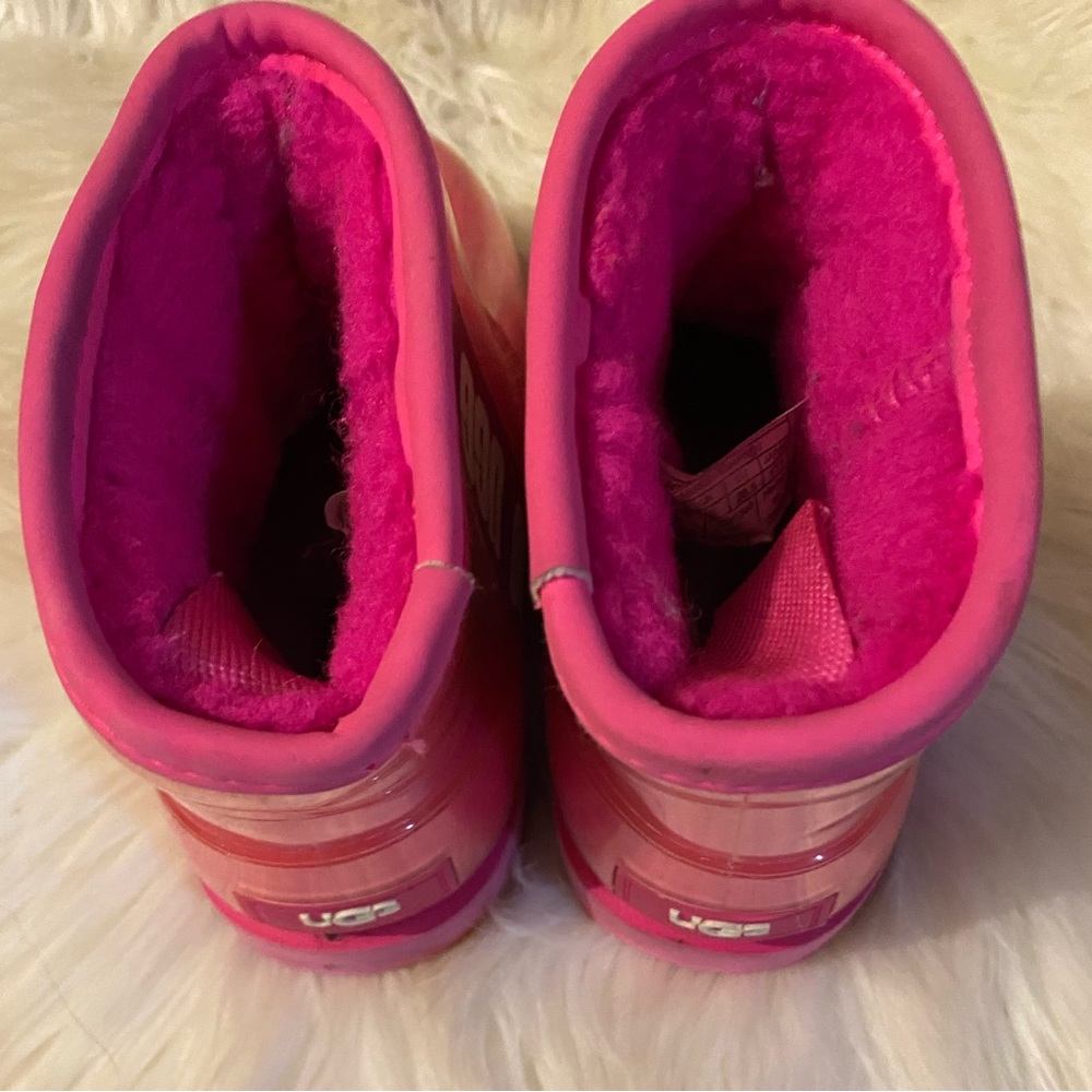 Pink kids UGG clear mini boot